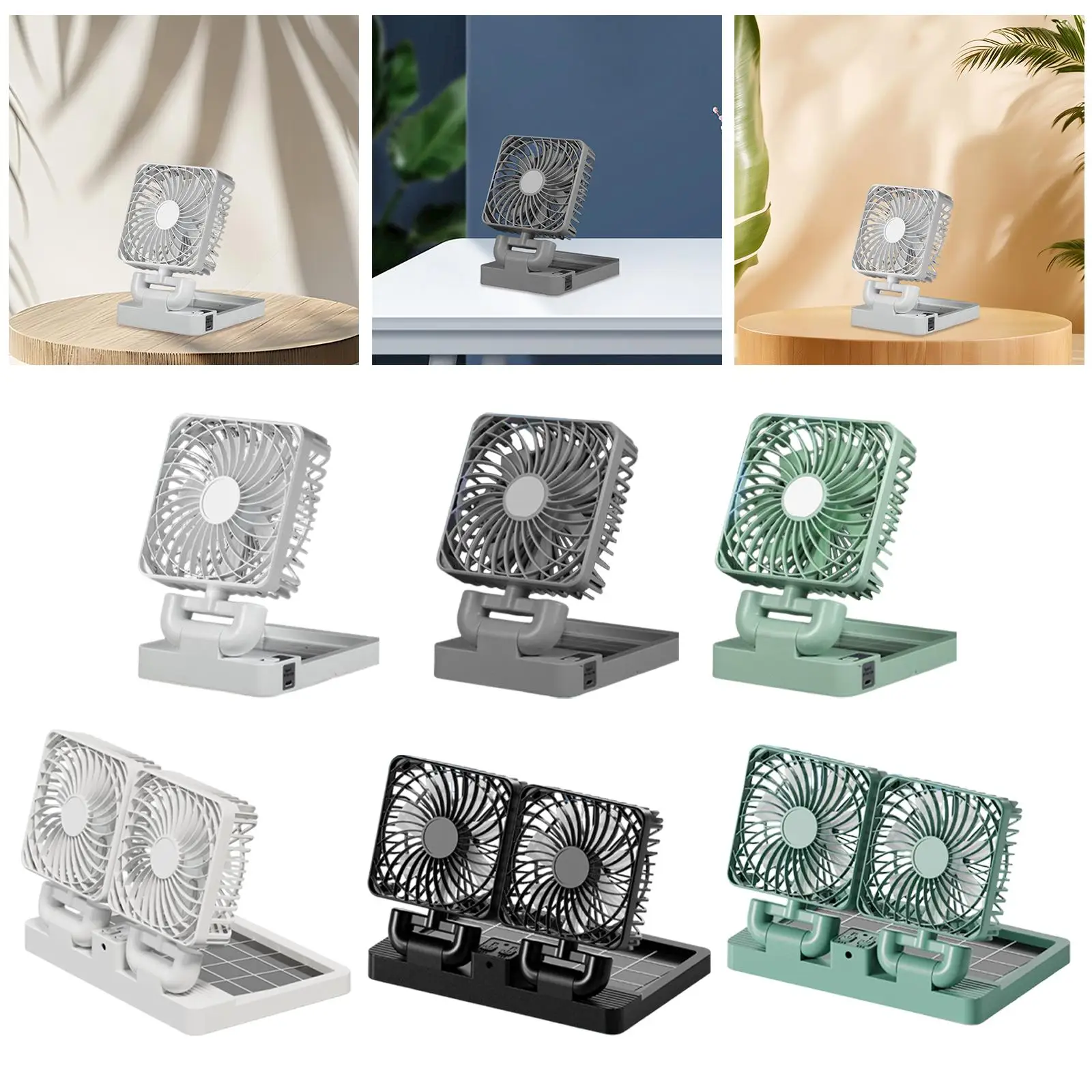 Car Cooling Fan Circulator Multipurpose with Cable USB Electric and Solar Powered Automobile Vehicle Fan for Sedan Truck