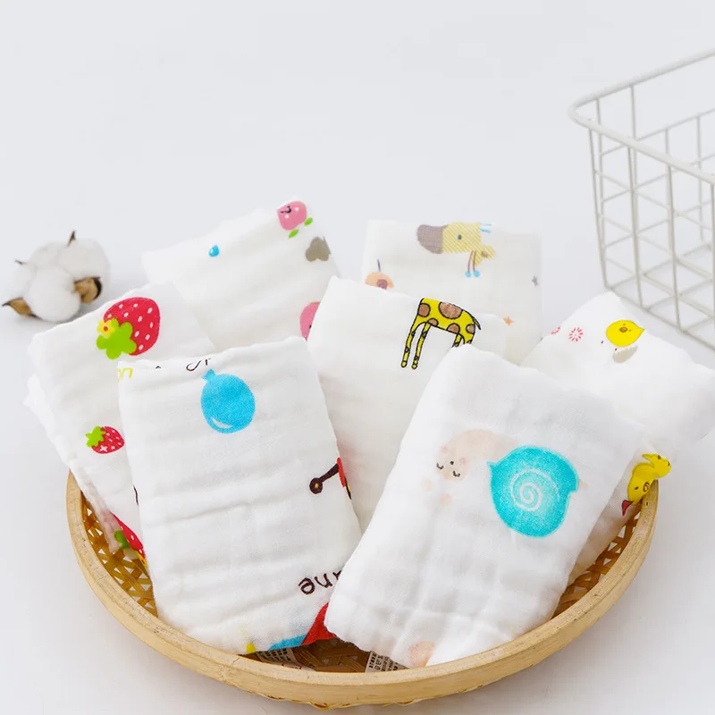 1/5pcs Cotton Bubble Gauze Towel,9.84*19.69in/25*50cm，Baby Feeding Bib,Small Square Towel, Newborn Baby Supplies