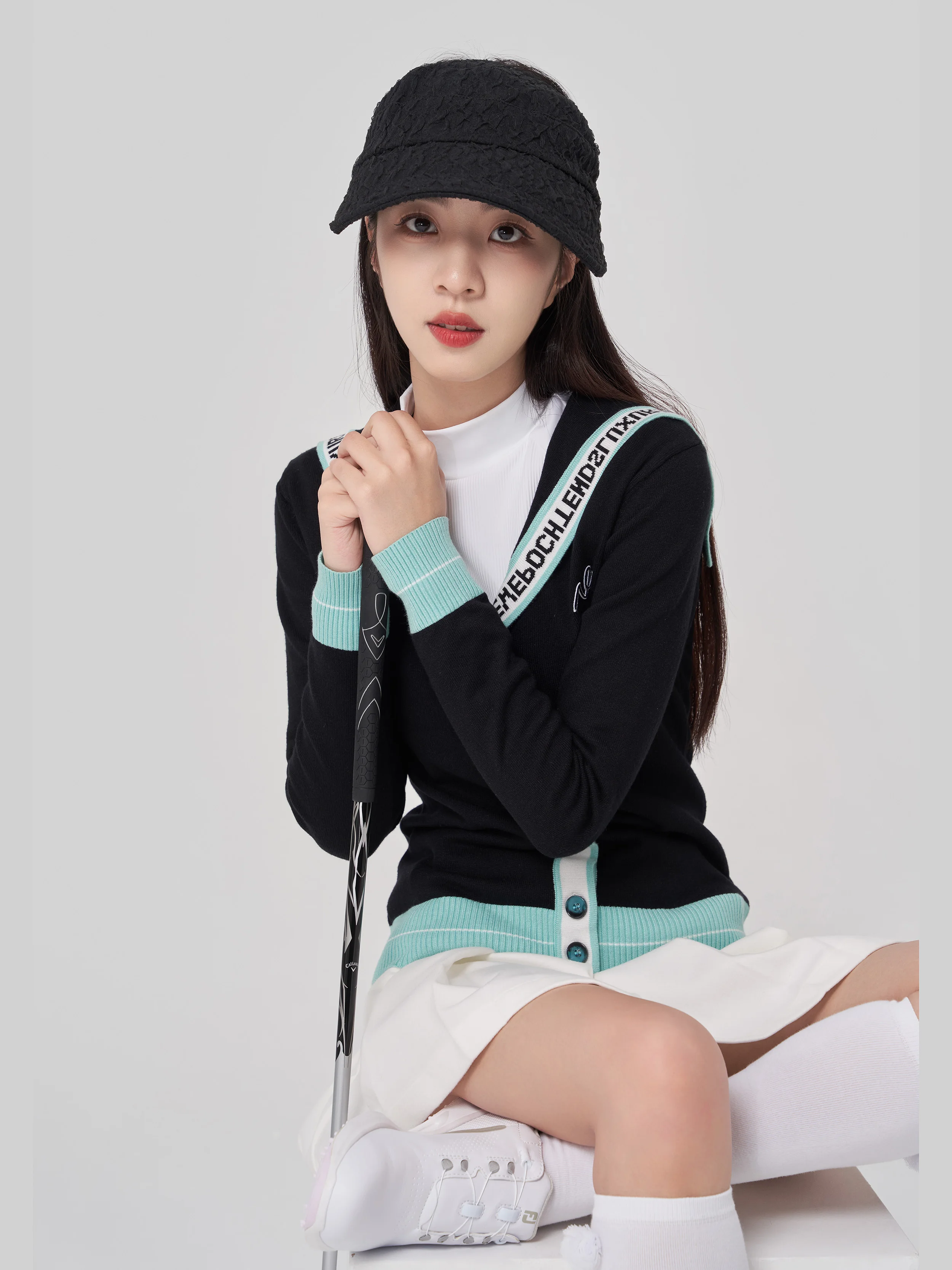 

Golf Autumn/Winter Women's Sweater Cardigan Outerwear Fashion Warm Coat Sports Korean Top Clothes
