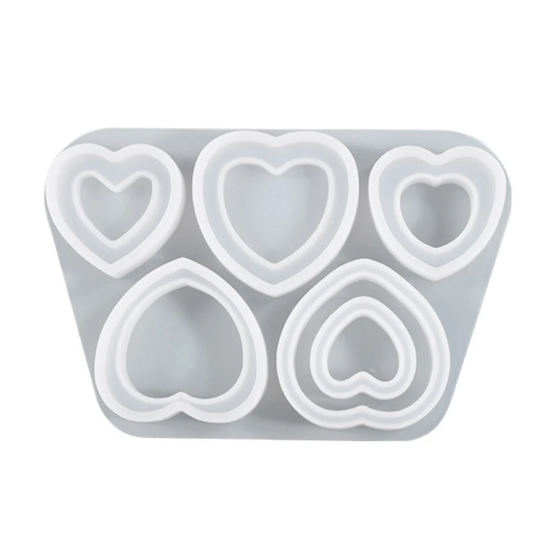 

MXME Resin Shaker Mold DIY Heart Casting Epoxy Silicone Mold Resin Epoxy Jewelry Mold for Pendant Decoration Crafts