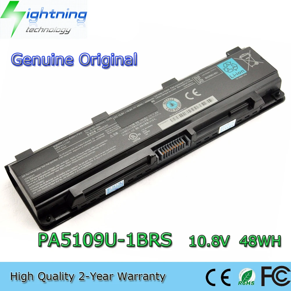 Batería Recambio Para Portátil Toshiba Satellite C50 C55 L55: 14.8V 45Wh, Compatible Con Códigos PA5185U-1BRS, PA5184U-1BRS, Etc.