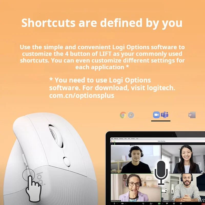 Logitech Lift Ergonomic Bluetooth Wireless Mouse Vertical Mouse Small Business Office 3 Devices Switch In Seconds