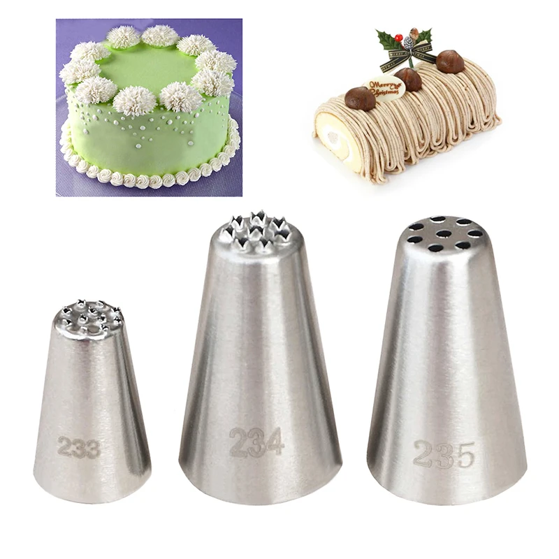 

3pcs/set Grass Cream Pastry Tips #233/234/235 DIY Cake Decorating Icing Piping Nozzles Cupcake Decoration Baking Tools