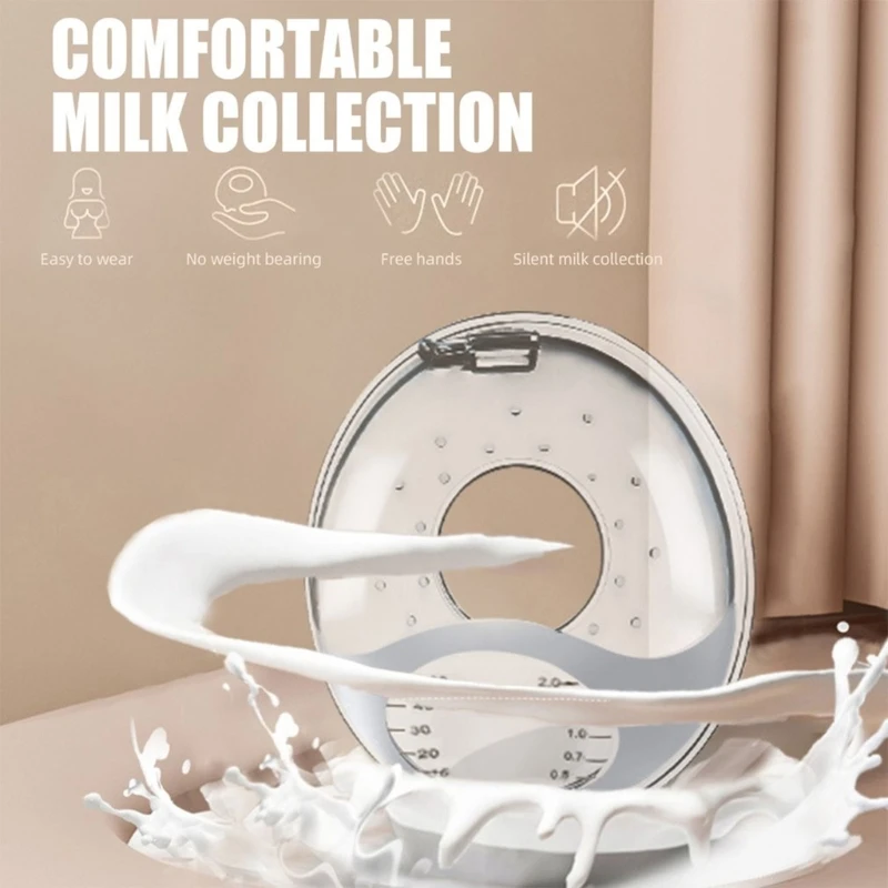 2 Pcs/Set Wearable Nursing Cups Breast Shells Breastmilk Collecter Silicone Milk Catcher for Nursing Moms 2