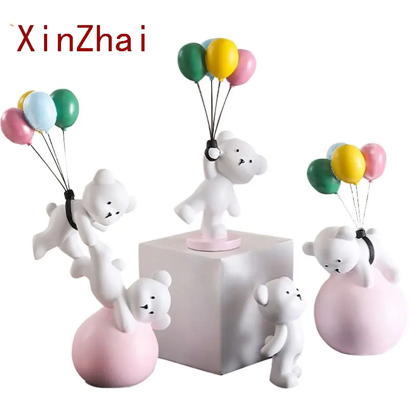 

Vilead Cute Resin Bear Figurines Rabbit Statue Modern Art Sculpture Interior Kid Room Living Home Decoration Accessories House