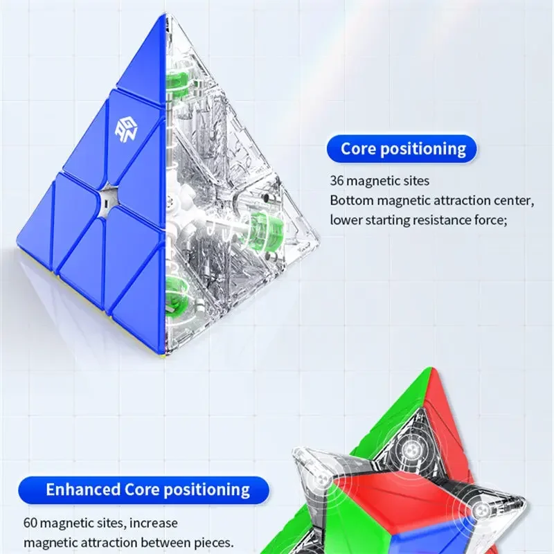 ECube GAN 피라미드 마그네틱 매직 스피드 큐브 스티커, 전문 퍼즐 장난감, 어린이 선물