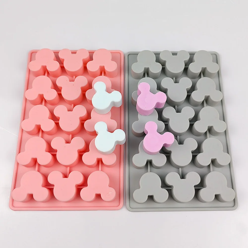 

15 Hole Cartoon Mouse Head Chocolate Cake Baking Silicone Mold Heart Shape DIY Cookie Candy Jelly Fondant Kitchen Baking Molds