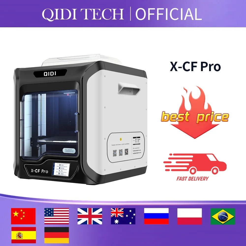 QIDI TECH X-CF Pro 3D Printers Industrial High Precision Printing Carbon Fiber Nylon Auto Level 300*250*300 Large size