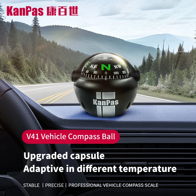 KanPas Auto Kompass Kugel - Aufhängbar Für Rückspiegel 39mm
