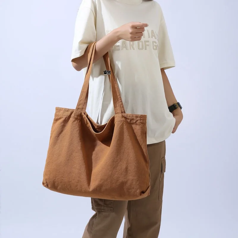 Japanese Versatile Women's Shoulder Bag Large Capacity Canvas Handbags For Women Shopping Bag