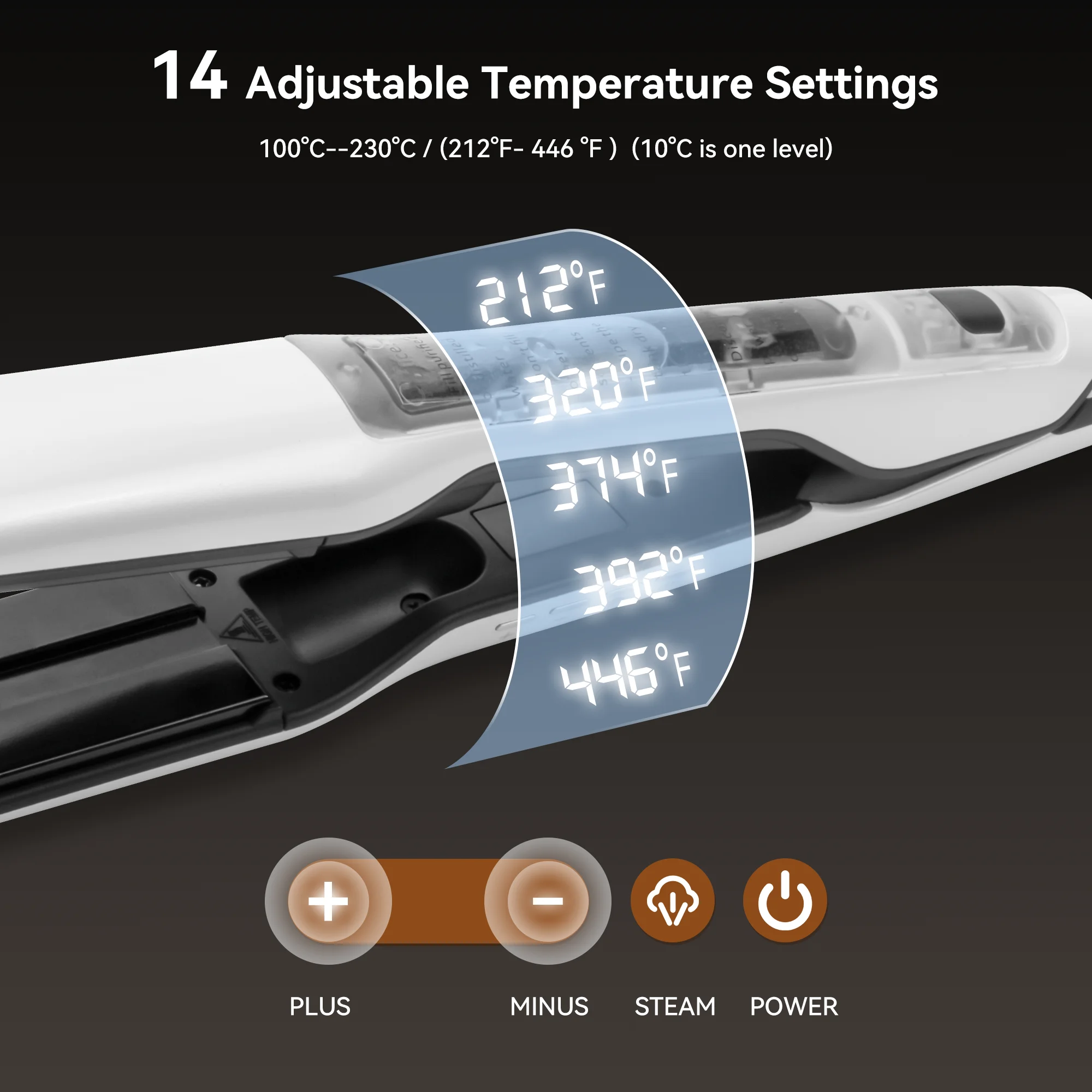 Steam Hair Straightener Professional Salon Nano Titanium Ceramic Steam Flat Iron Hair Straightening Irons for Smooth 4