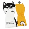 Golf Wood Head Cover for Driver Fairway Hybrid Cute Akita Golf Putter Cover PU Leather Waterproof Protector Golf Club Cover 6