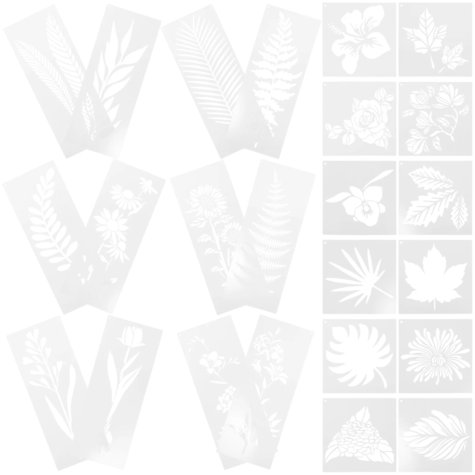 

Трафареты для рисования, многофункциональные удобные пластиковые шаблоны для декора «сделай сам», для рисования цветов и растений, 24 шт.