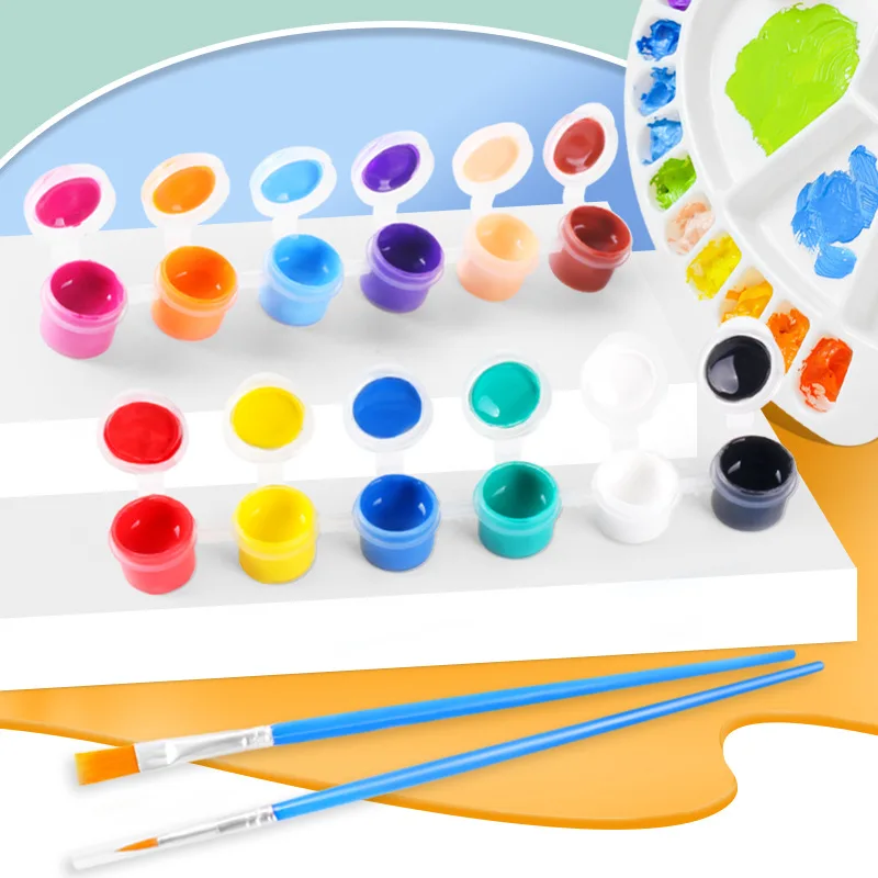 12 Color Set 2 Pens Student Graffiti Painting 3ml Watercolor Paint Set Painted Ceramic Graffiti Painting Art Paint