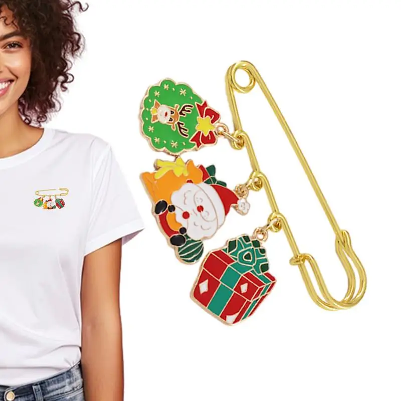 

Christmas Pin Brooch Santa Deer Scarf Hat Brooch Cartoon Jewelry New Year Christmas Gifts For Kids Holiday Gifts home decoration