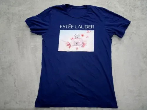 에스티 로더 여성용 아름다운 목련 티셔츠, 양면 미디엄 블루, 긴팔 또는 반팔, 프로모션 