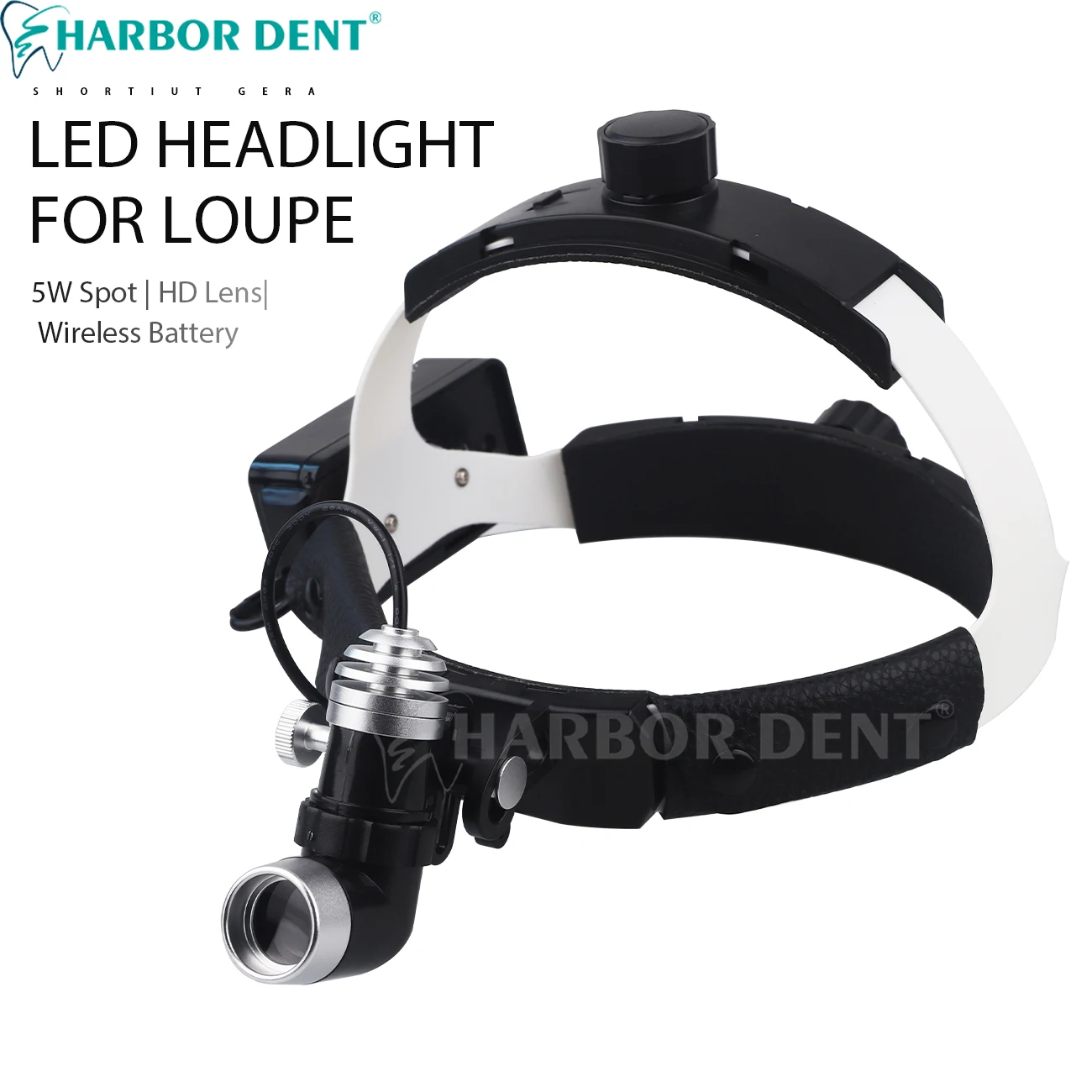 双眼ルーペ、明るさスポット、調整可能な識別ラボヘッドライト、外科用ヘッドライト、5w
