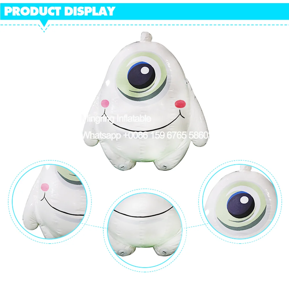 Inflatable Big White Eye Monster Model for Event Advertising, Cute Mascot