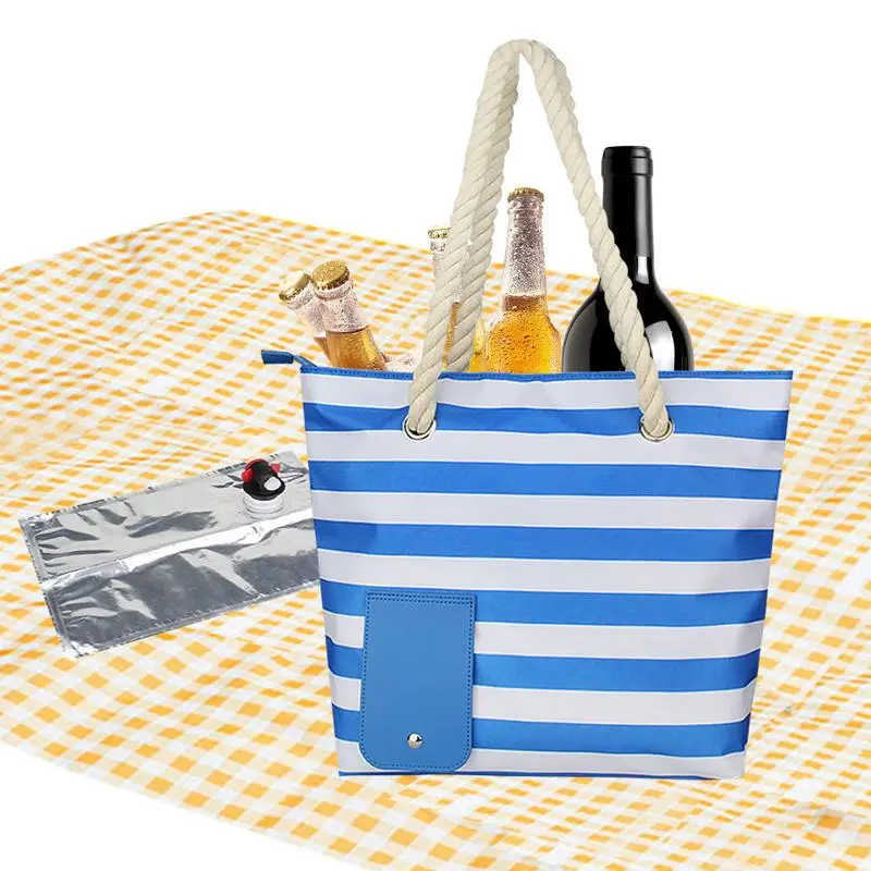 Sac à vin Oxford grill avec compartiment isolé GNE, fourre-tout de plage décontracté à la mode, sac à main pour fête de plage en plein air