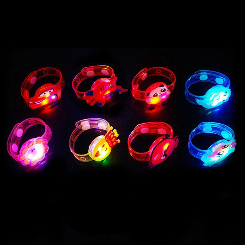 S7296a96869dc43f7a99a3eb442f9317aH Creative Cartoon Luminous Bracelets Boys Girls Flash Wrist Band Glow In Dark Watch Children's Day Birthday Jewelry Gifts