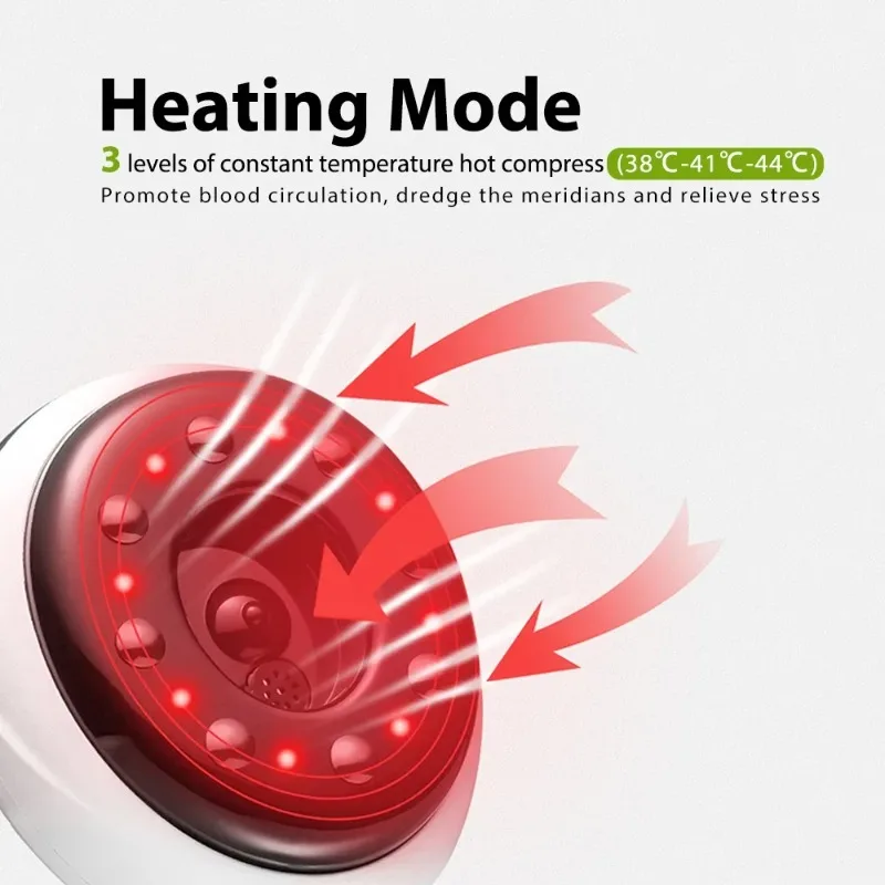 Electric Guasha Scraping Cupping Massage LCD Display EMS Body Massager Vacuum Cans Suction Cup IR Heating Slimming Instrument