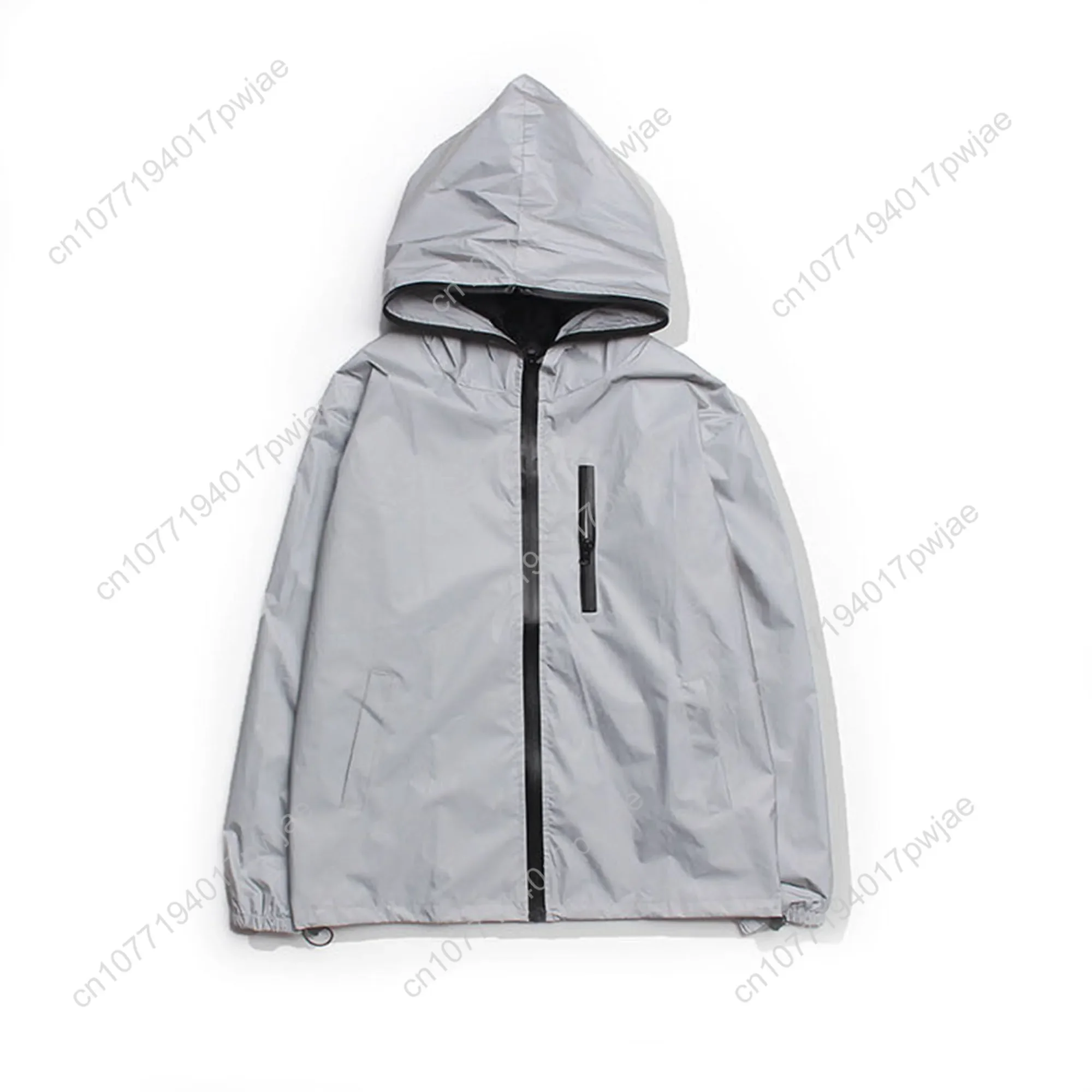 Custom Reflective Jacket Mens Womens Coat Hooded Windbreaker Runing Outdoor Jackets Cycling Hiking Zipper Customized Hoodie