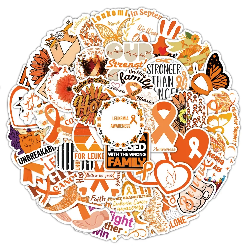 

10/50Pcs Fight for Leukemia Cancer Public Welfare Awareness Stickers Wholesale Waterproof Stickers for Notebook DIY Material