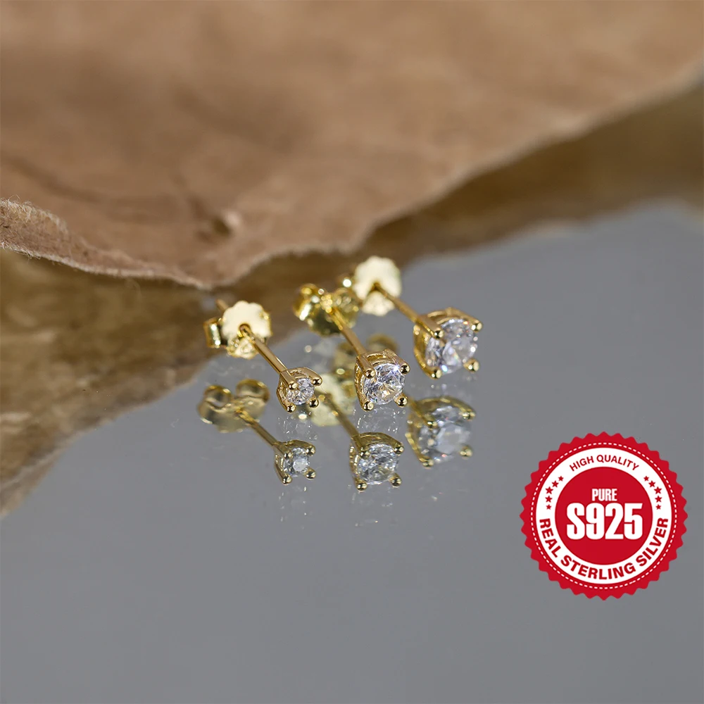 Aide 925 Sterling Silver 3pcs Set 2/3/4mm Mini Round Zircon