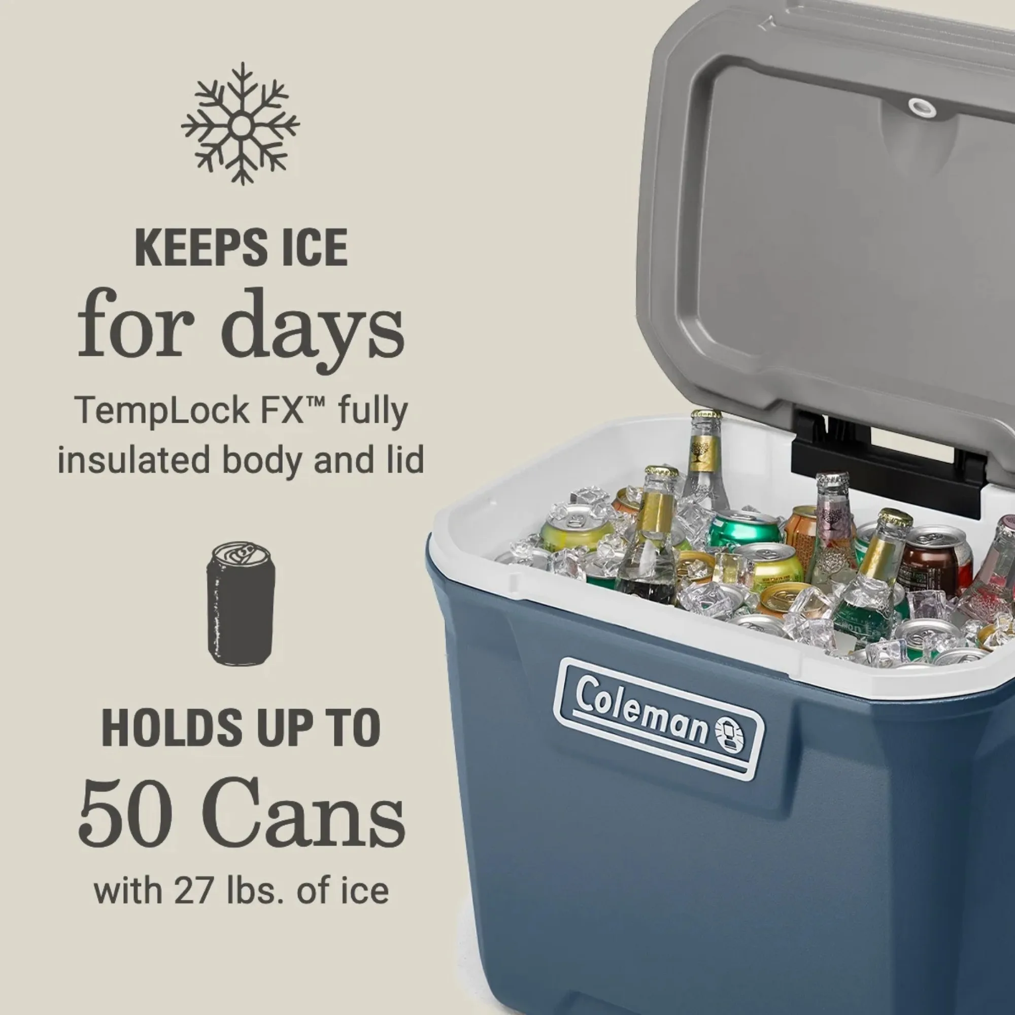 60QT Rolling Ice Chest Cooler 4
