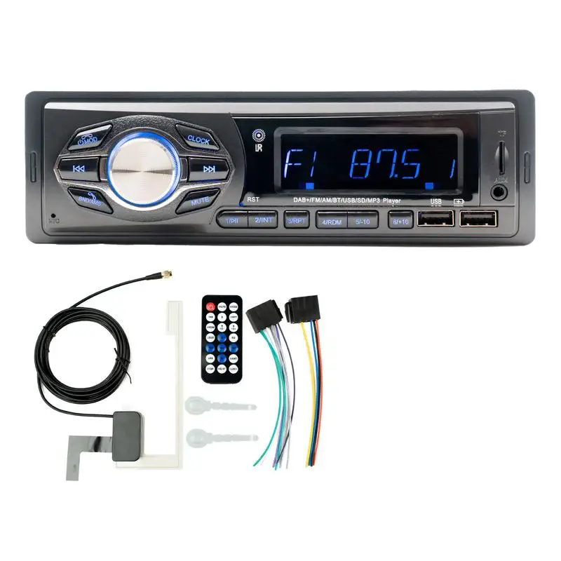 

Car Stereo Single Din Car Stereo MP3 Player With BT FM/AM/DAB Radio For Car BT Hands-Free Calling & Music Streaming USB Playback