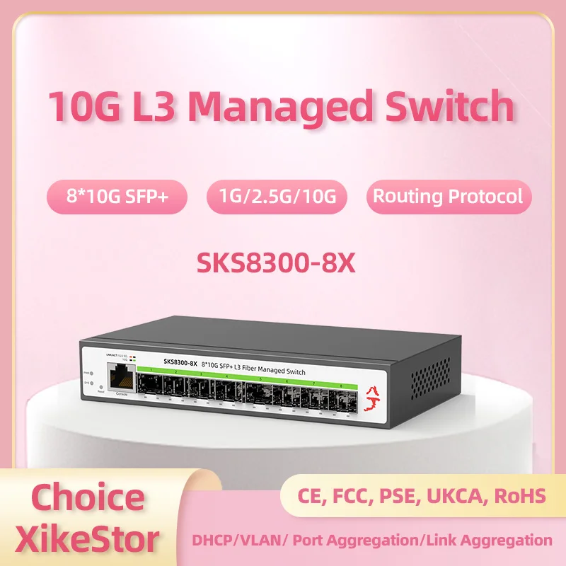 8 Port 2.5G Managed PoE Network Switch, 8×2.5G PoE & 1×10G SFP , 802
