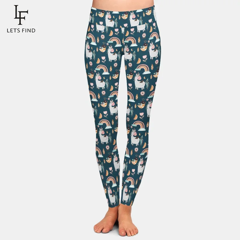

New 3D Animal Cartoon Printing Fashion Women High Waist Leggings High Elastic Double Side Brushed Milk Silk Leggings