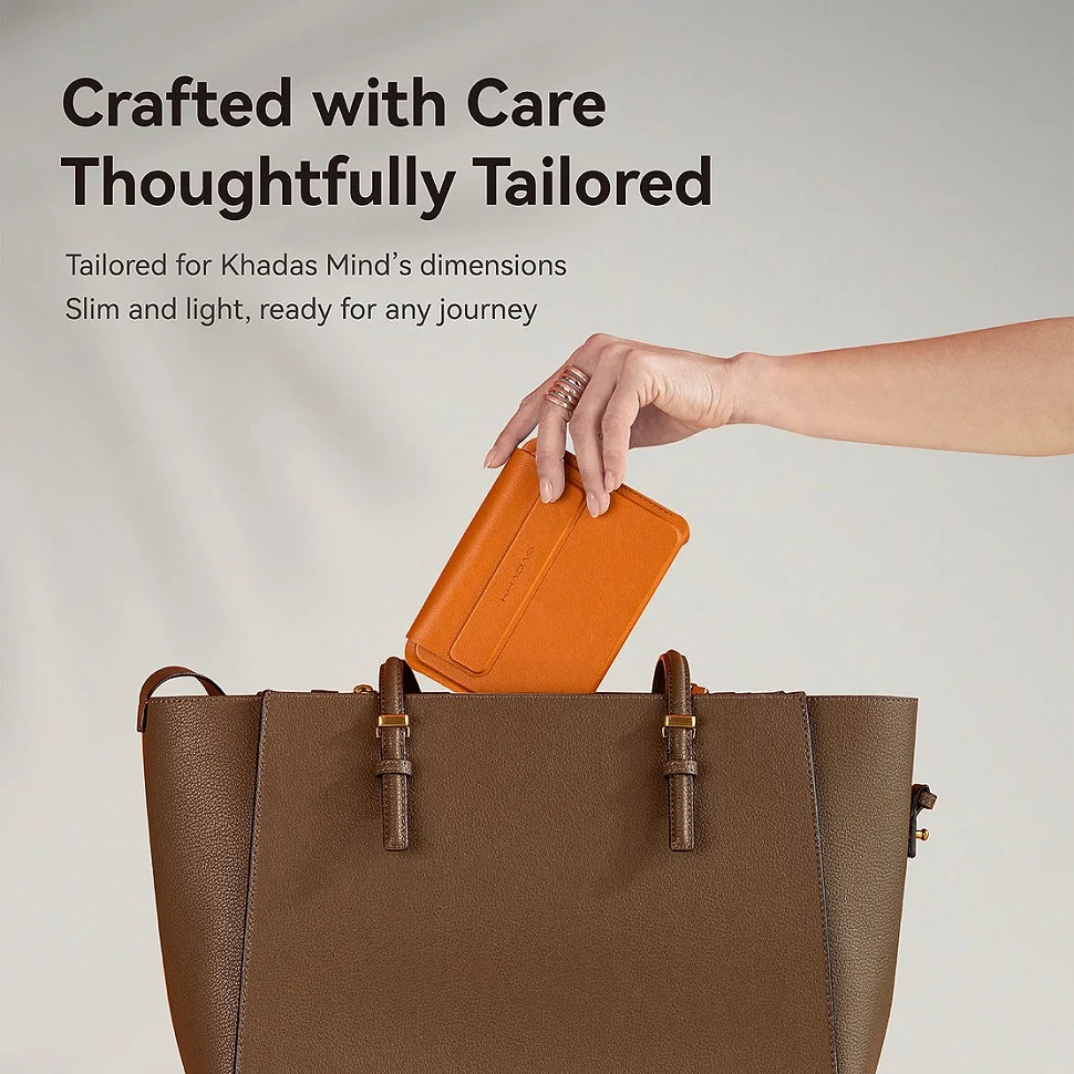 Khadas Magnetic Protect Case para Khadas Mind Capa de Couro Portátil Leve Proteja a Mente ao Redor do Marrom - Imagem 3