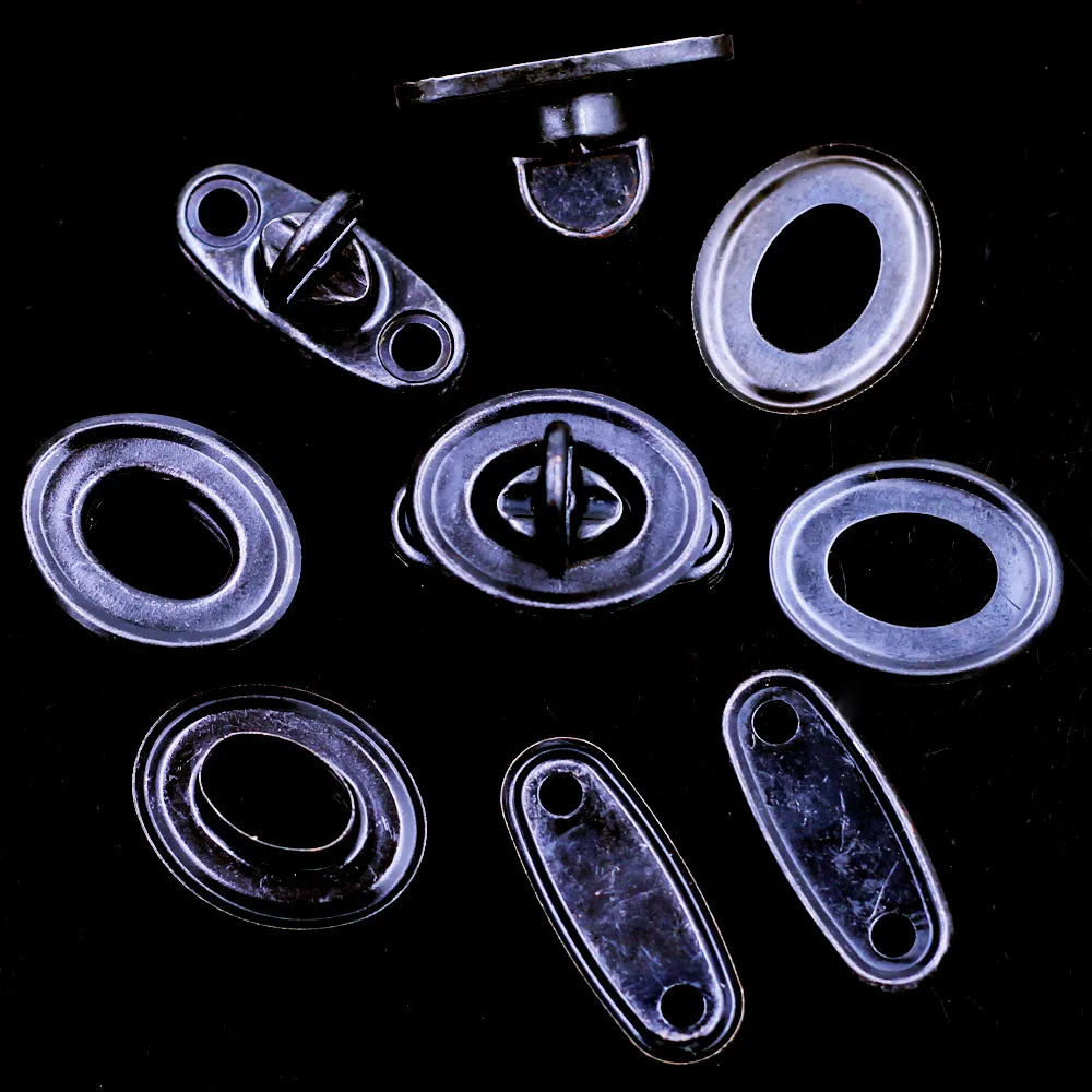 Twist Turn Lock Kuss verschlüsse Rahmen Hardware Legierung oval schwarz für Schulter Geldbörse Leder Gepäck taschen DIY Zubehör 32x22mm – Detail 4