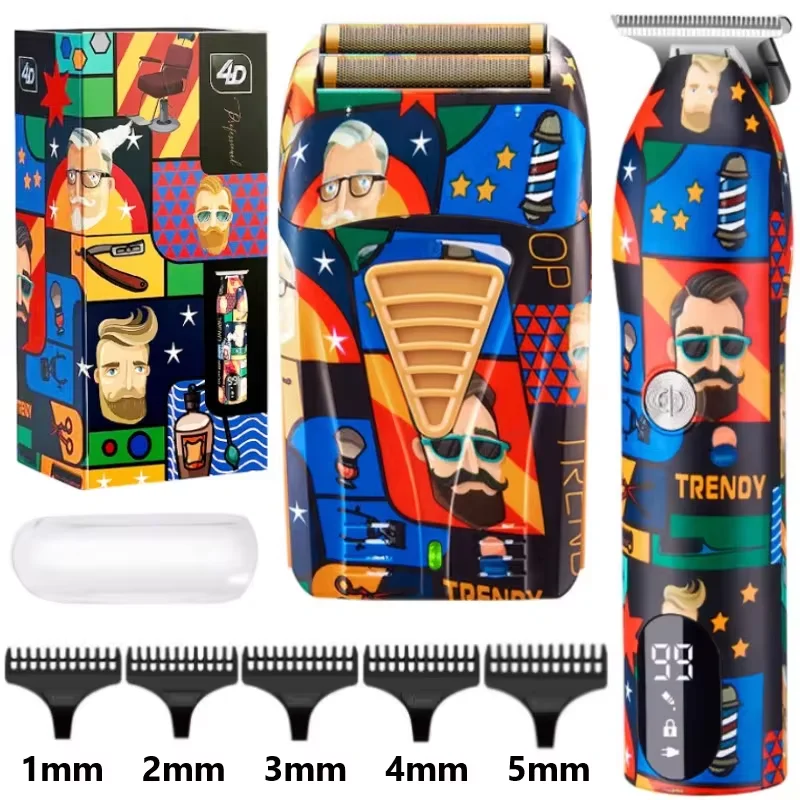 Professional Barber Hair Clipper Rechargeable Graffiti Electric Finish Cutting Machine Beard Trimmer Shaver Cordless Work BEST SELLERS