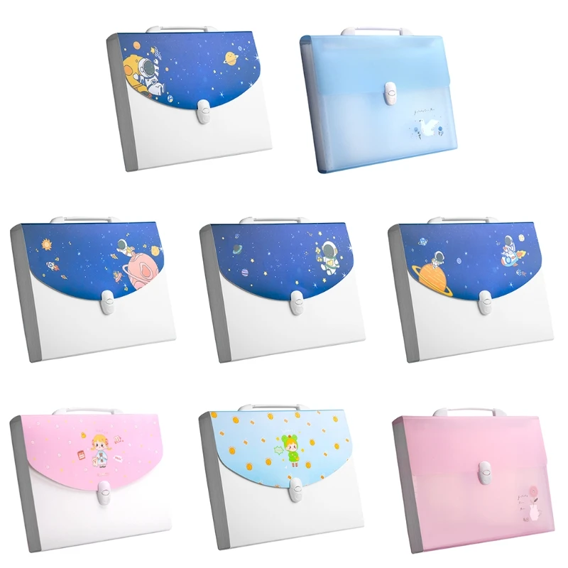 

Portable Multi-pocket Expandable File Folder with Index Tabs Sheets Paper Capacity 12 Layers File Document Folder