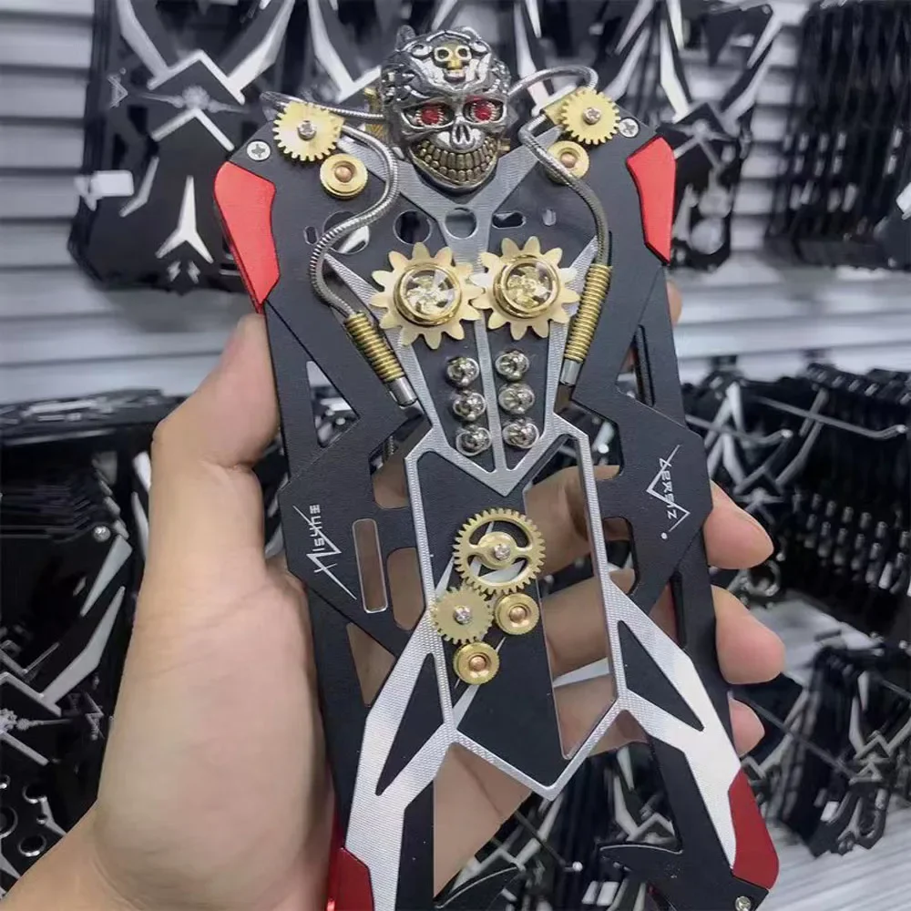 

Shockproof Metal Armor Case For ASUS Rog Phone 6 Pro Case Aluminum Handmade Cover Skull Gear DIY Funda For ASUS Rog 3 5 7 Case