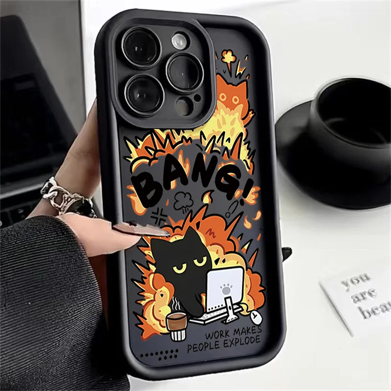 Cartoon Cat Matte TPU Phone Case