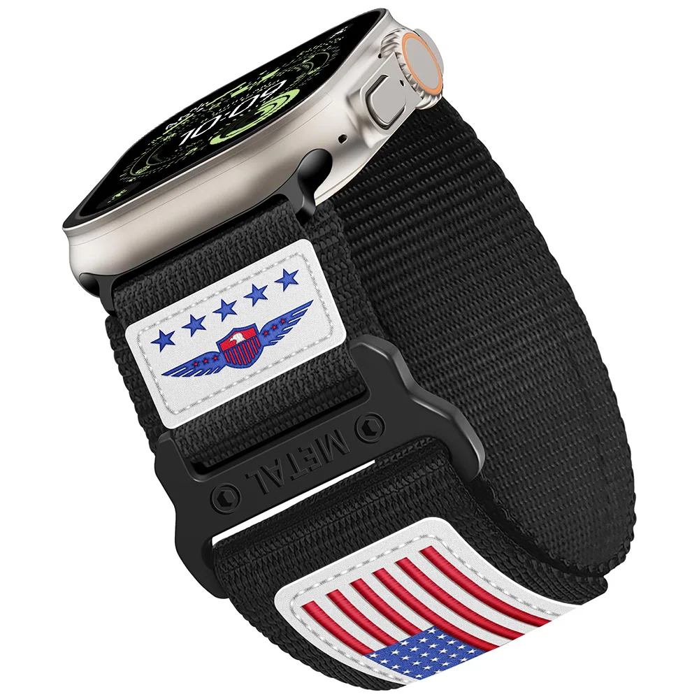 Premium Sport Woven Nylon Strap and Leather Bracelet