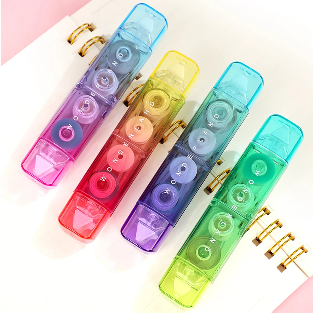 Creative Portable Correction Tape And Point Glue Two In One Learning Stationery Double Sided Adhesive School Office Supplies double sided adhesive tape correction tape dot glue pen