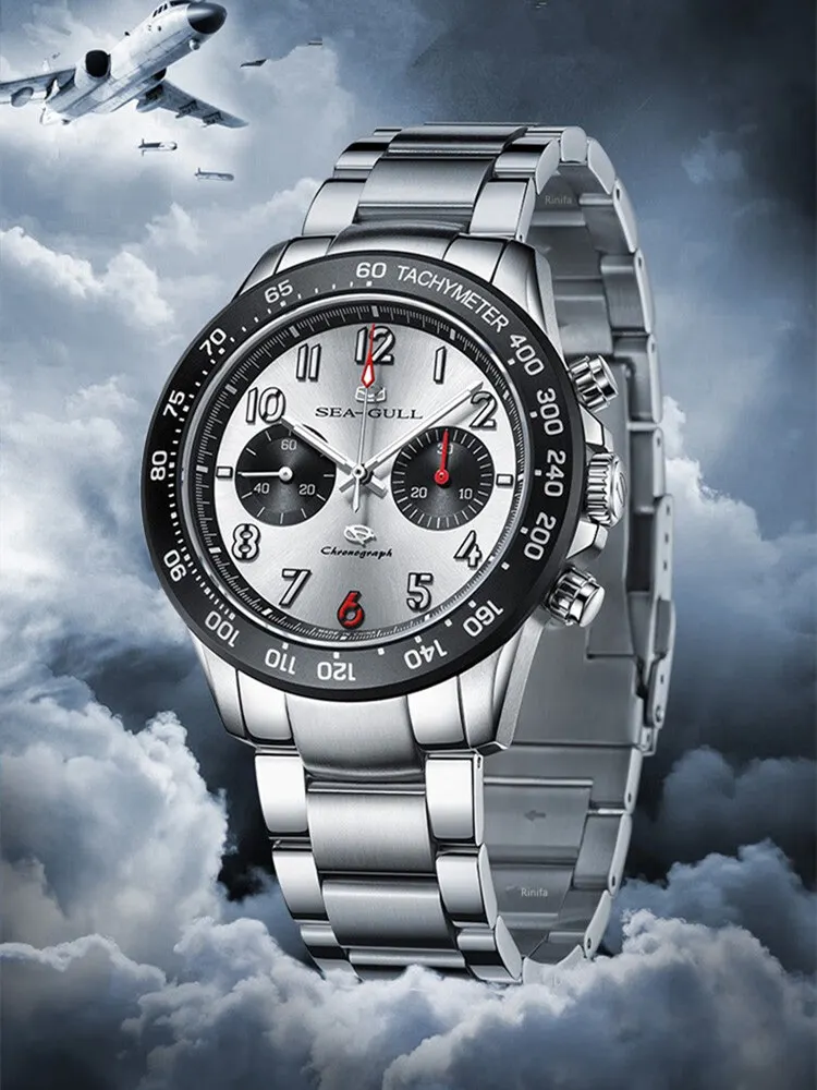 Seagull Original Red6 Warplane Pilot Chronograph Meccanico Stop Watch Men Top Brand Luxury Hand Wind Sapphire Orologi Da Uomo 1963