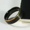 Black 8MM Tungsten Carbide Rings For Women Men Couple Wedding Ring Gold Color Edge Band Boy Dad Son Size 6-14 5