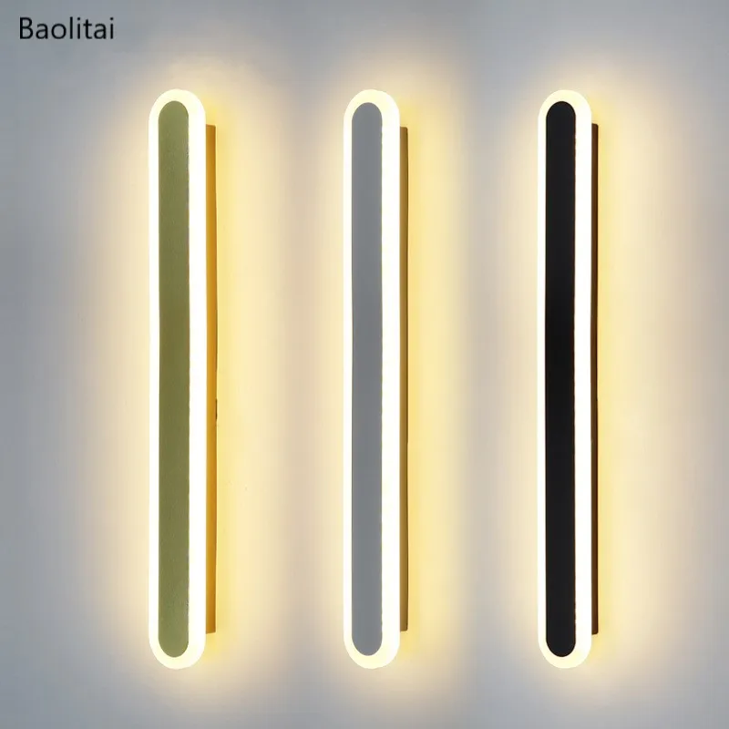 모던 LED 라인 벽 조명 알루미늄 아크릴 침대 옆 침실 거실 배경 복도 계단 베란다 램프, 40cm, 10W, 220V