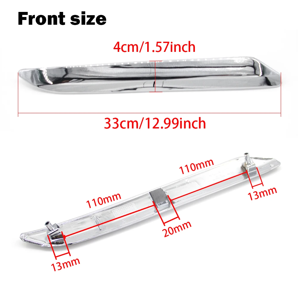 Chrome Front Bumper Cover Trim Strip For Citroen C5 X7 2007-2015