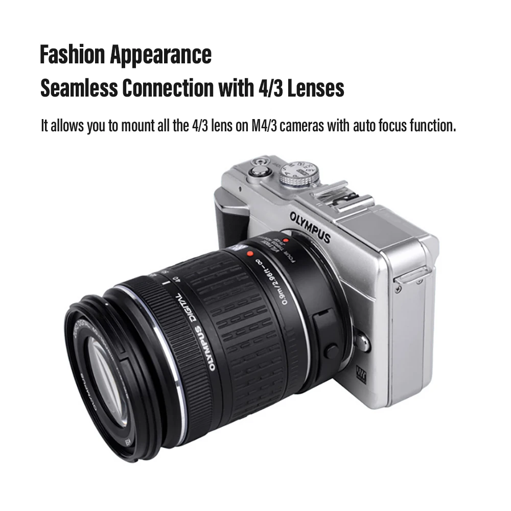 VILTROX JY-43F Auto Focus 4/3 Lens to Micro M4/3 Camera Adapter Mount for Olympus PL8 E-M5 E-PM1 E-M10 III Panasonic GH6 GH5 GF8