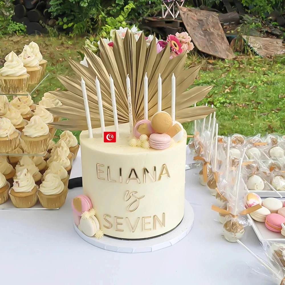 KOBOKO Topper Per Torte Lettere Acriliche Oro - Set 27 Pezzi (A-Z & E Commerciale) Per Compleanni E Matrimoni