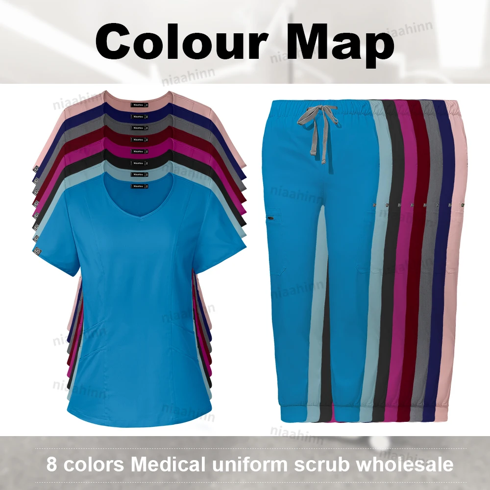 Medical Uniform Short Sleeved Top + pants Suit for Pediatric Nursing Doctors medical uniform