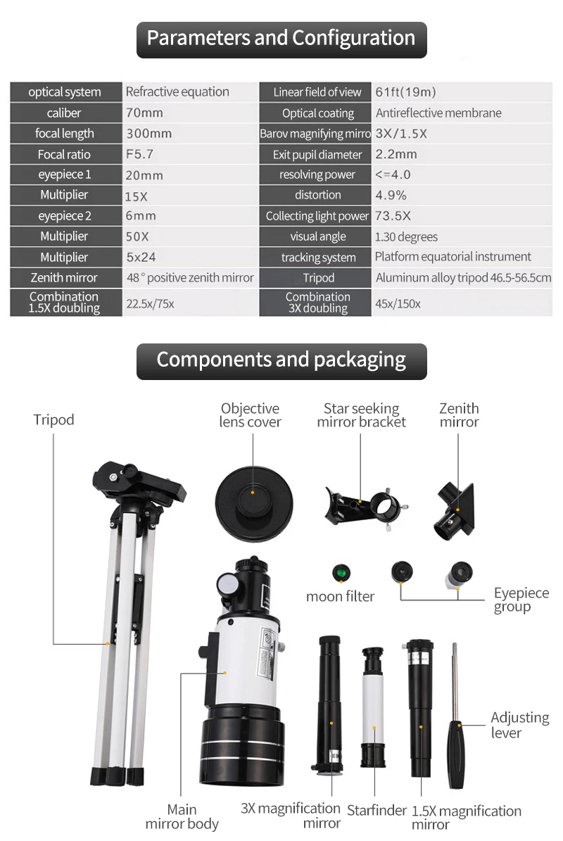 S7298961c24904b1483e581b62a75dddfk Teleskop astronomiczny F30070 to podstawowy wybór dla wysokiej rozdzielczości i głębokiej przestrzeni