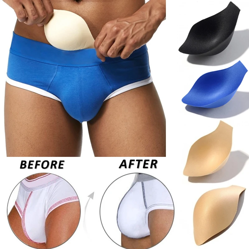 

Men Swimsuit Briefs Protective Pouch Swimwear Underwear Sponge Pad Enhancement Cup Push Ups Expansion Bag Front Pads