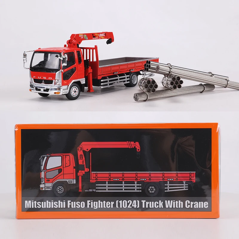 GCD 1:64 Fuso Fighter 1024 Truck Crane Truck Alloy Model Car